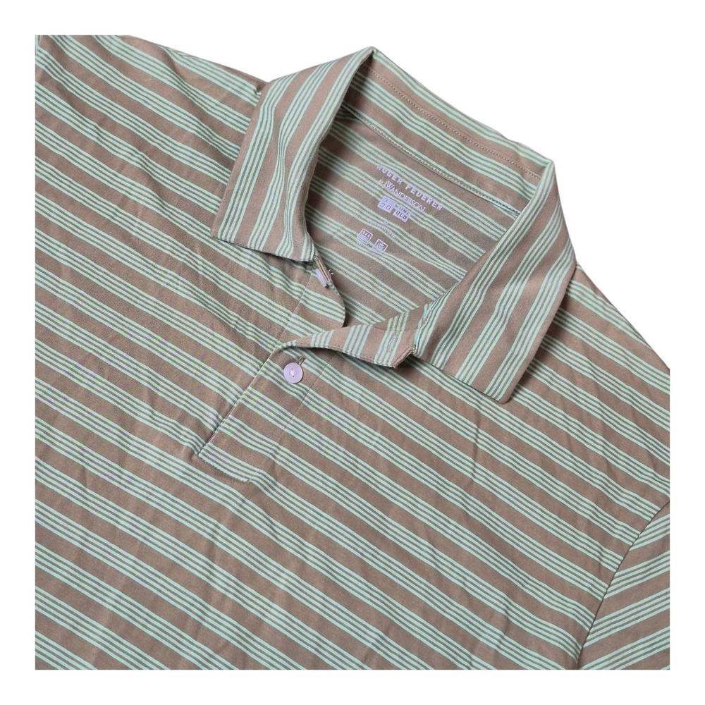 Roger Federer by JW Anderson Uniqlo Men's M AIRism Stripe Polo Shirt Green